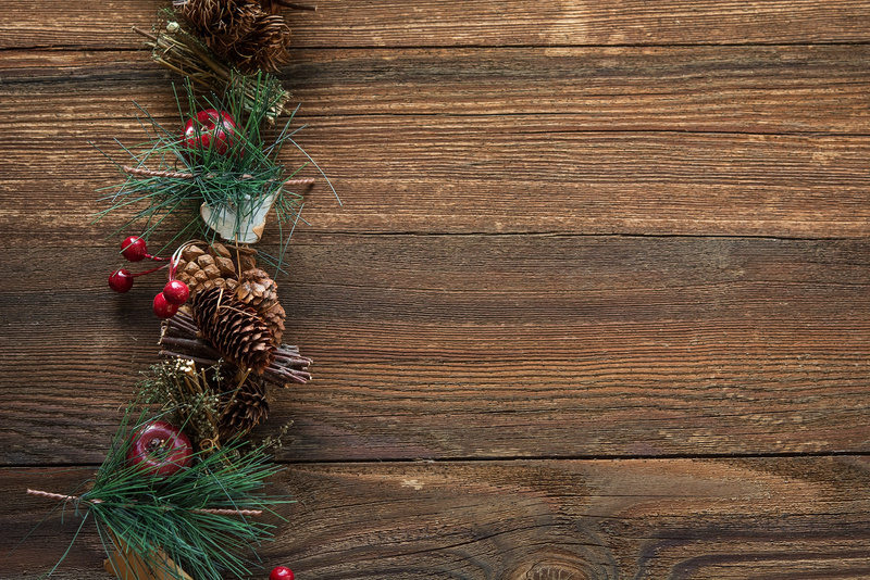 Christmas Decoration on Rustic Wood