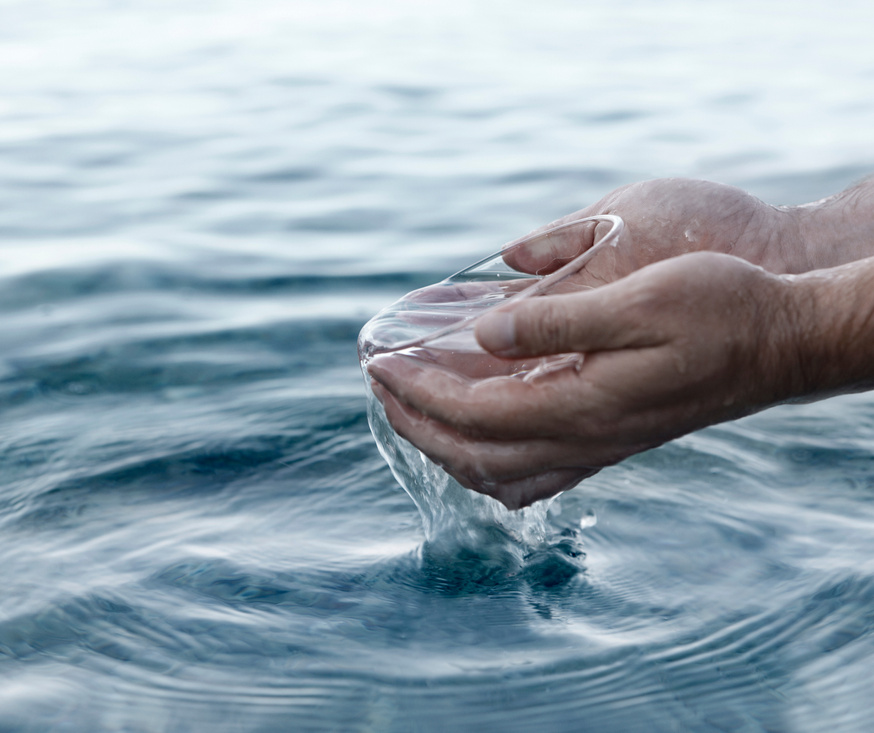 Hands and water