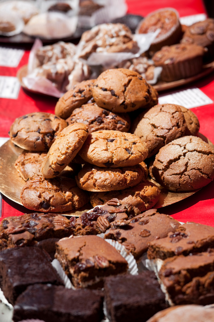 Fresh baked cookies, brownies at charity fundraiser bake sale